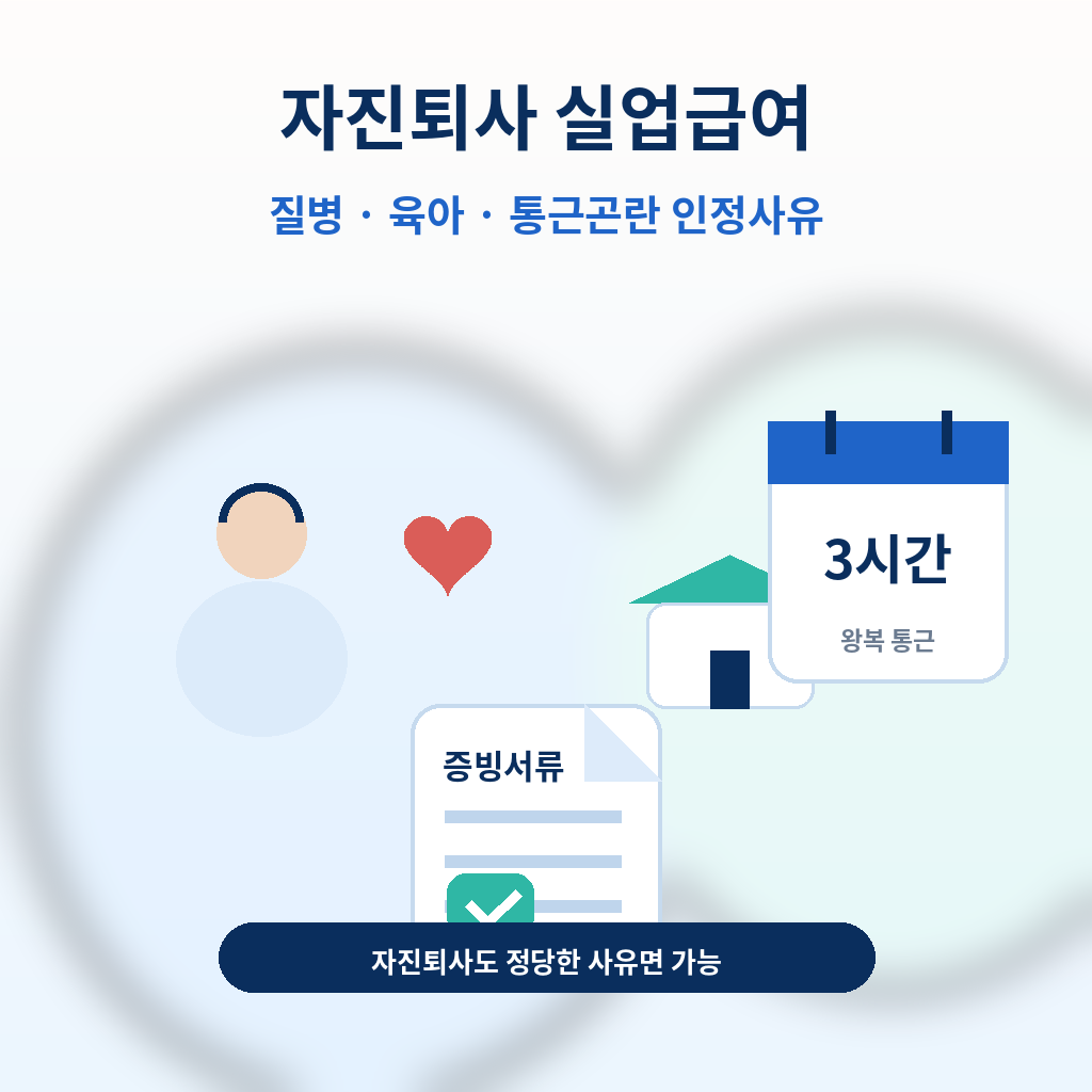 자진퇴사 실업급여 질병 육아 통근곤란 대표 이미지