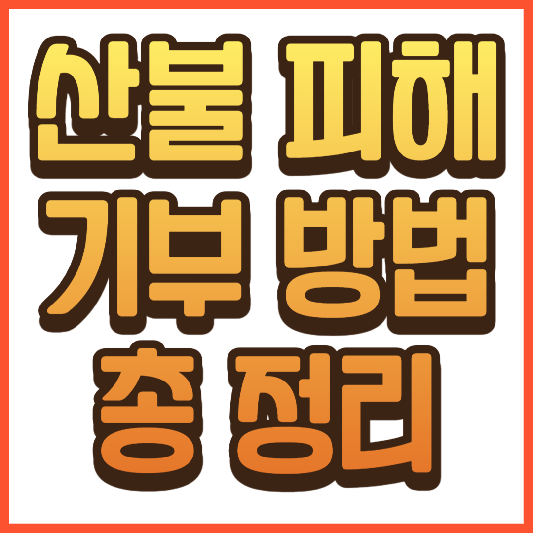 산불 피해 기부 방법 총 정리