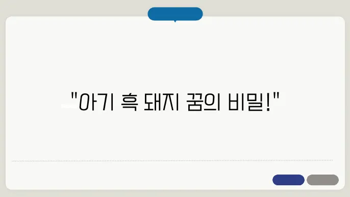 아기 흑 돼지 꿈 해몽