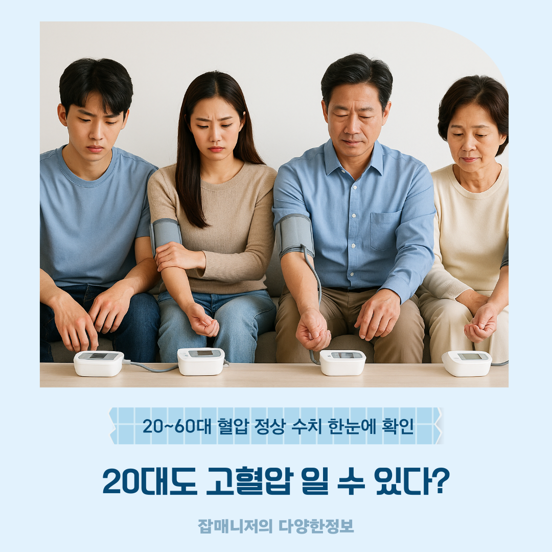 20대도 고혈압 일 수 있다? 20~60대 혈압 정상 수치 한눈에 확인