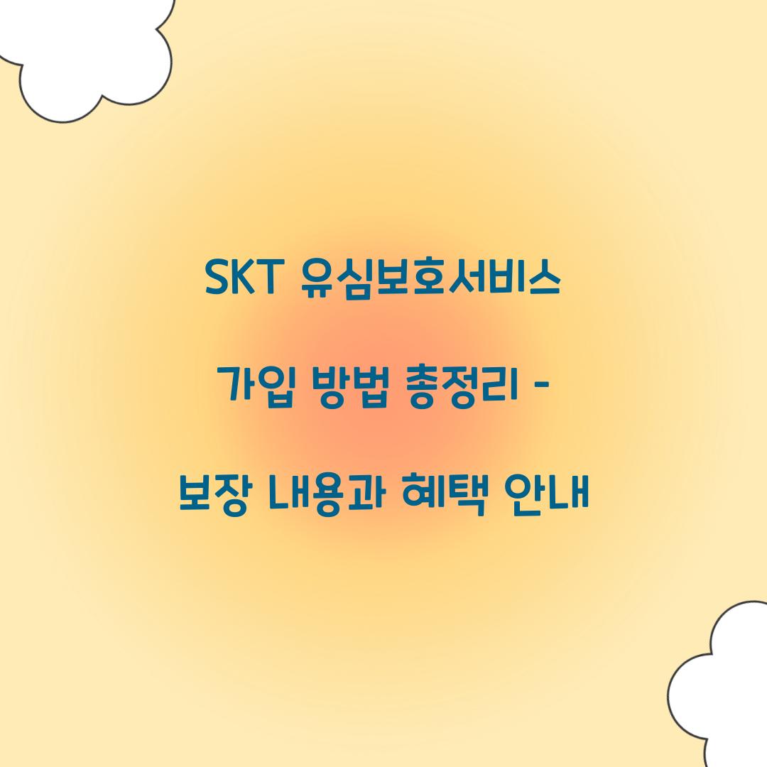 SKT 유심보호서비스 가입 방법 총정리