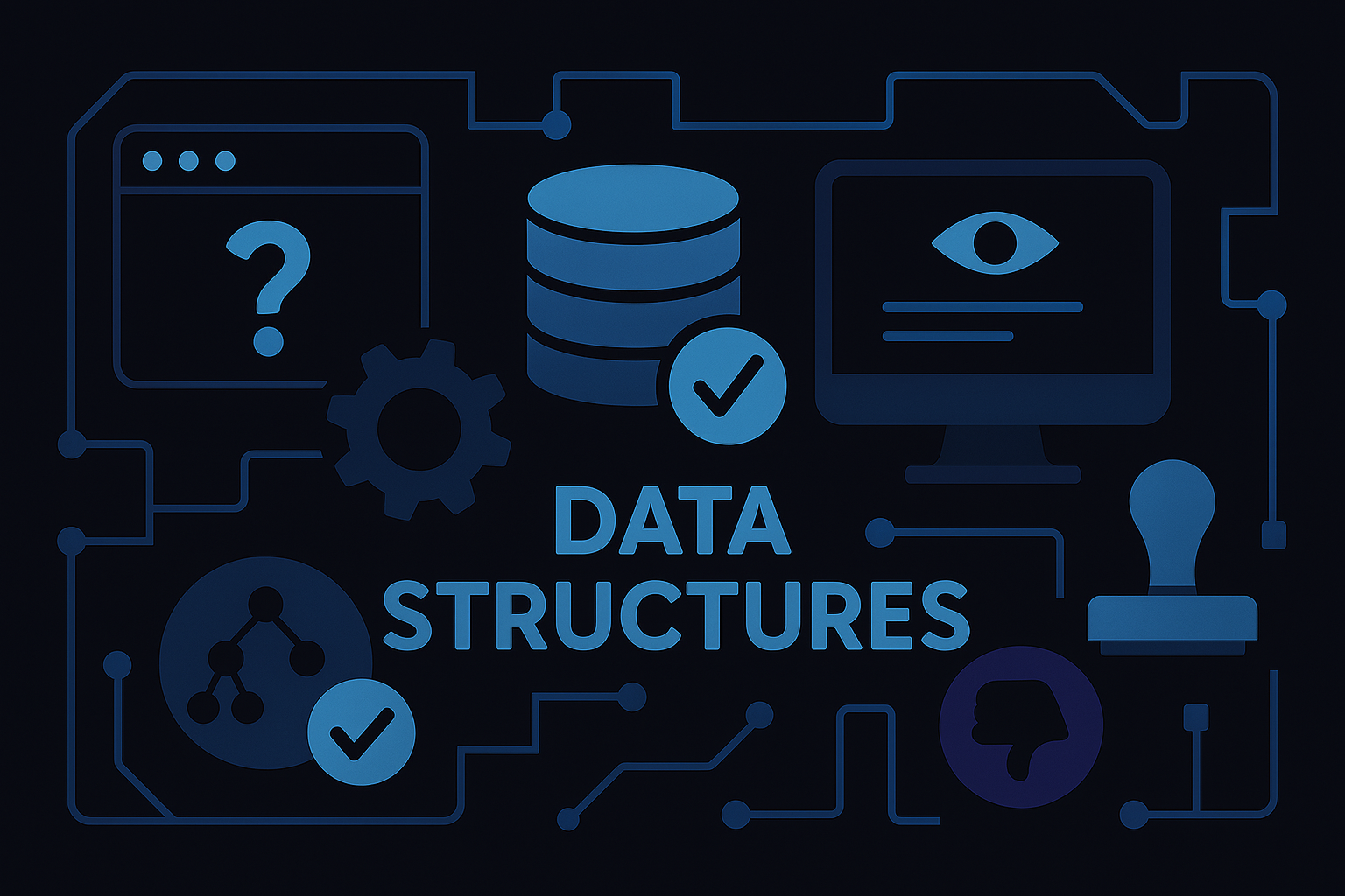 다섯 가지 테스트 더블 개념을 모듈화 된 아이콘으로 표현한 기술 일러스트