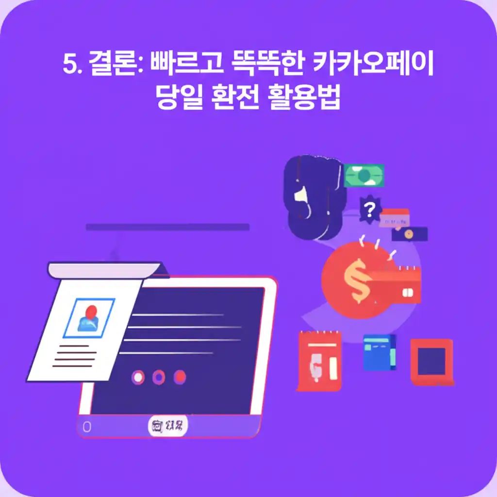 카카오페이 당일 환전 방법을 빠르고 똑똑하게 활용하는 최종 결론 설명.
