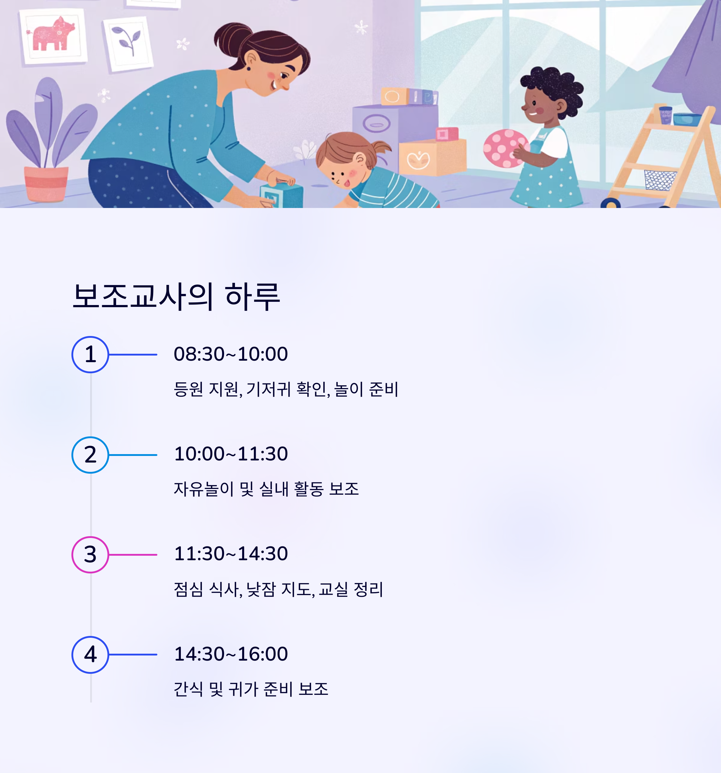 하루 일정 예시로 보는 보조교사의 시간표