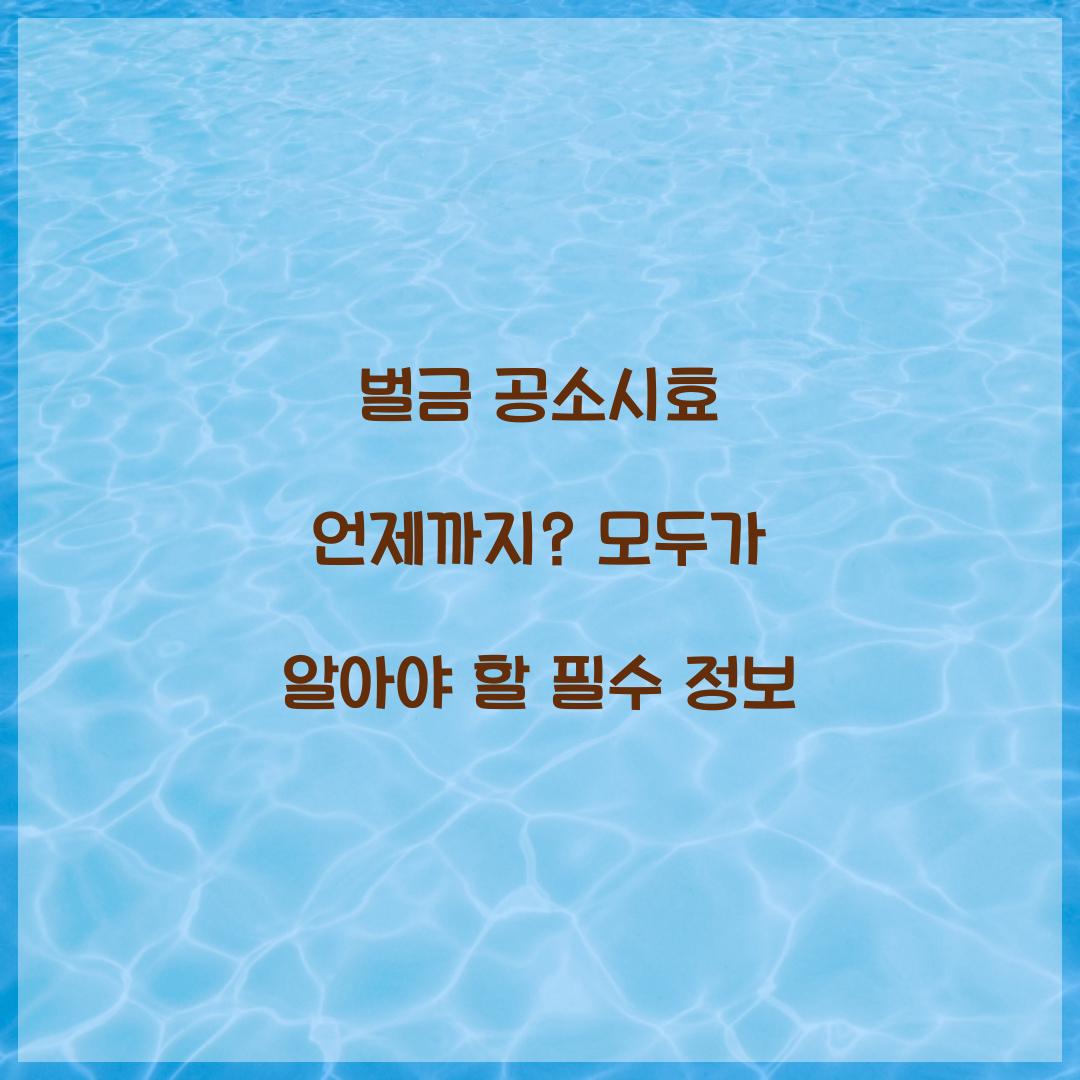 벌금 공소시효 언제까지