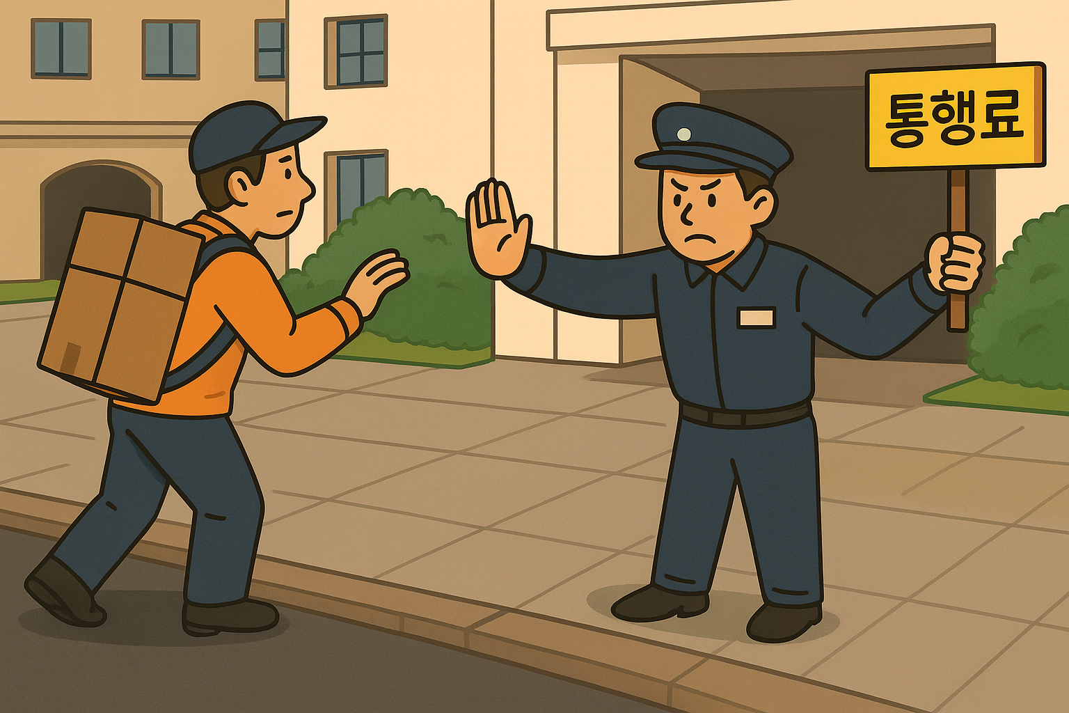 순천아파트 갑질, 택배기사 통행료,