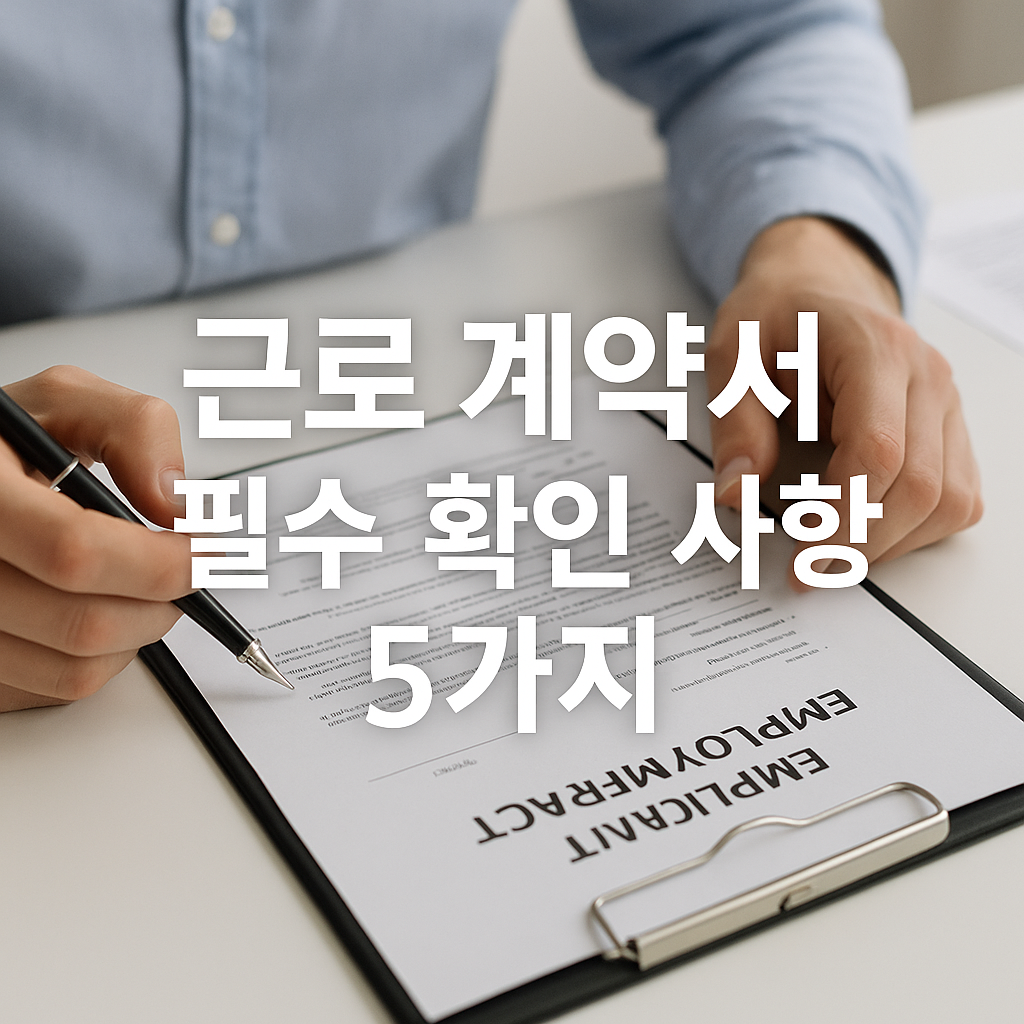 근로 계약서를 살펴보는 청소년의 모습이 담긴 실제 사진