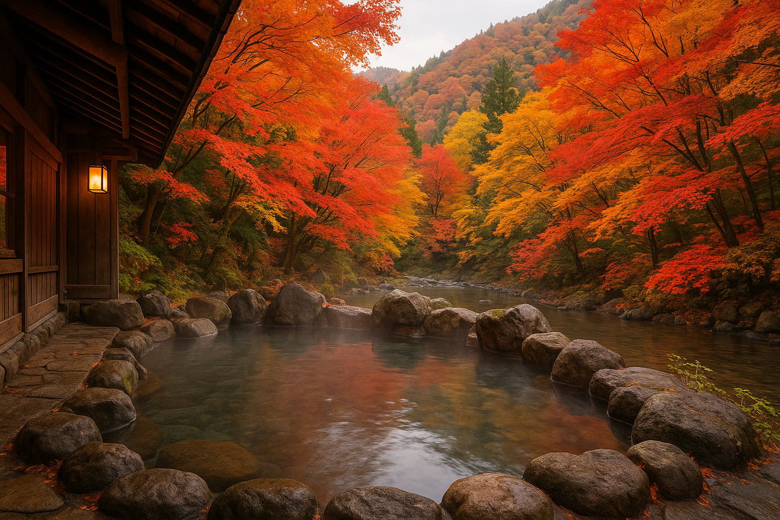 일본 가을 온천 차이점 이미지