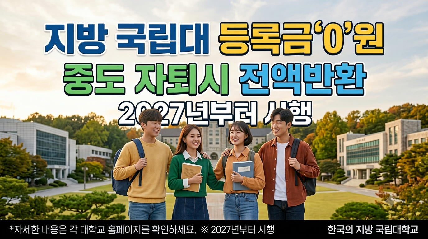 지방 국립대 등록금 '0'원