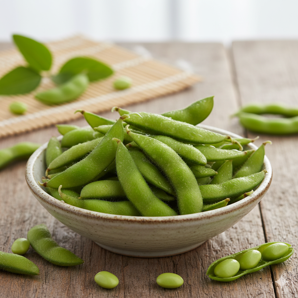 솜털이 보송보송한 연두색 꼬투리 속에 알이 꽉 찬 싱싱한 풋콩