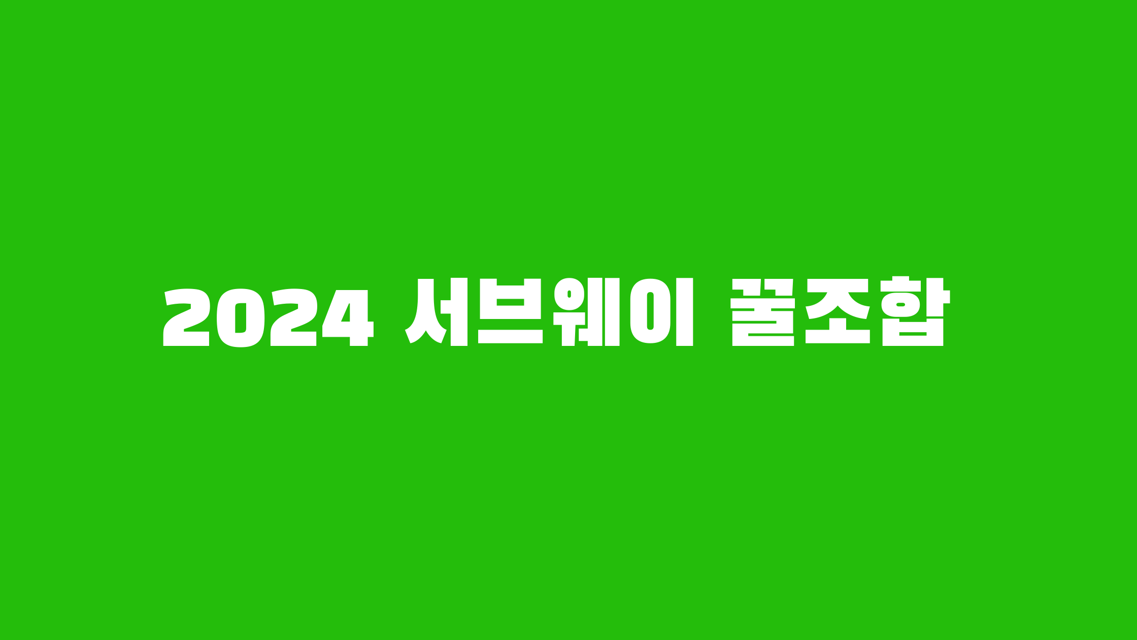 서브웨이 꿀조합 2024