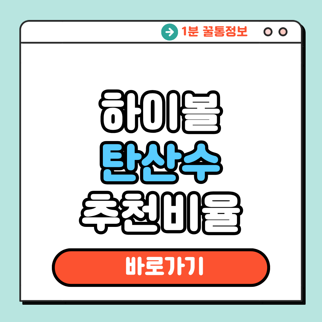 하이볼 탄산수 추천비율