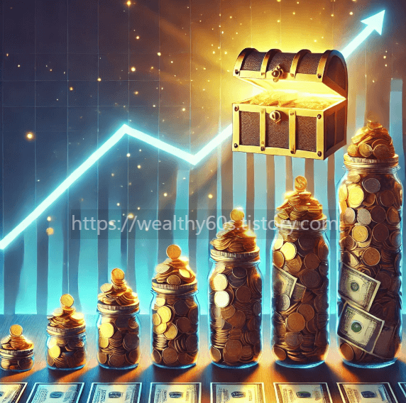 돈을 모아가는 단계를 나타내는 사진