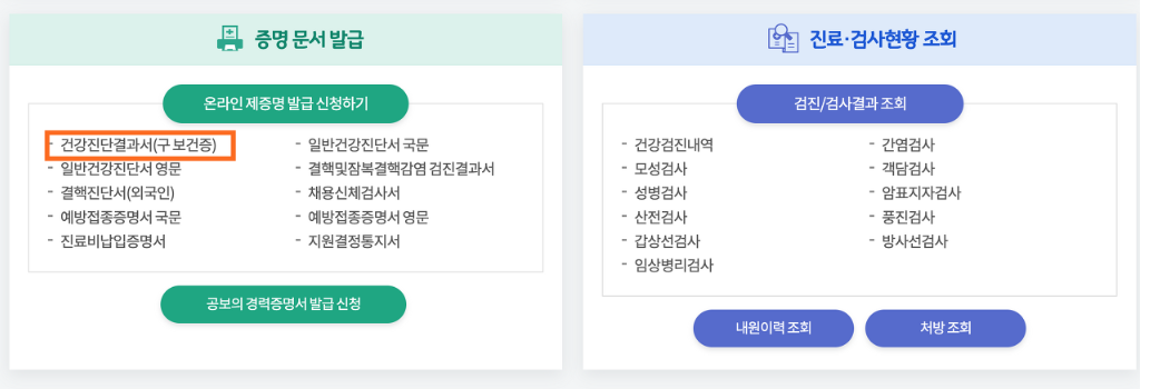 보건증 인터넷발급
