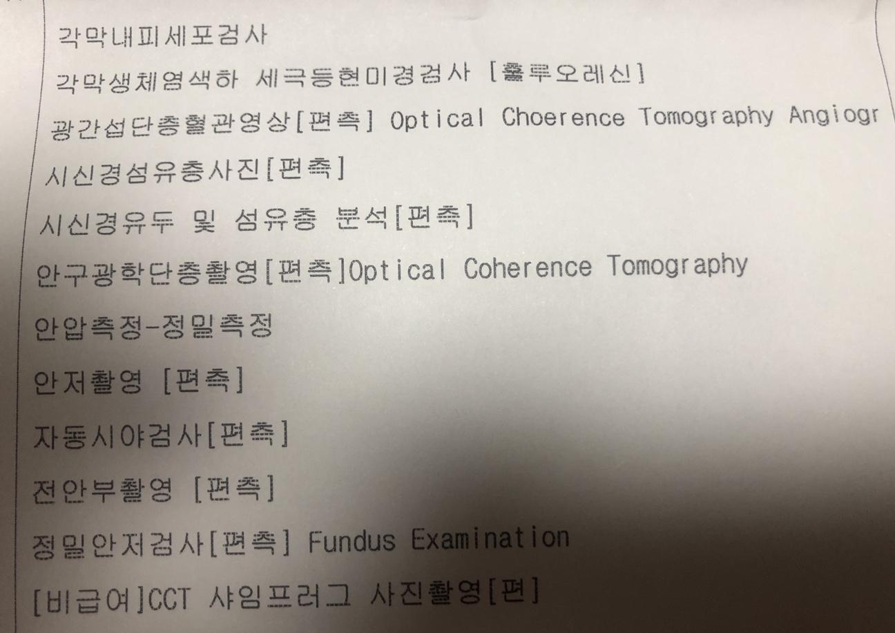 녹내장 검사항목-안저촬영 등