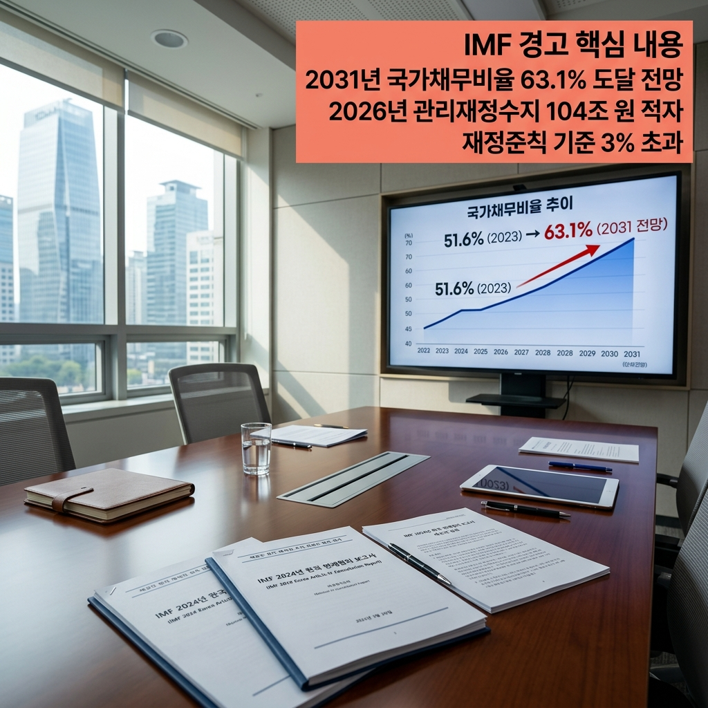 IMF 한국 국가채무비율 2031년 63% 전망 재정적자 경고