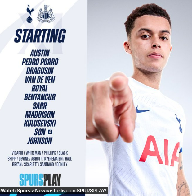 토트넘 vs 뉴캐슬 명단