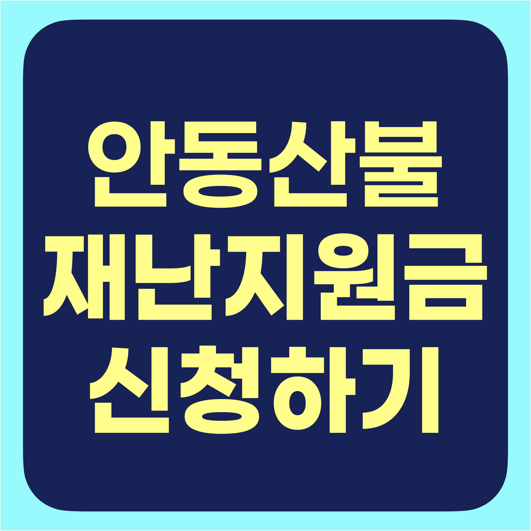 안동 산불 재난지원금