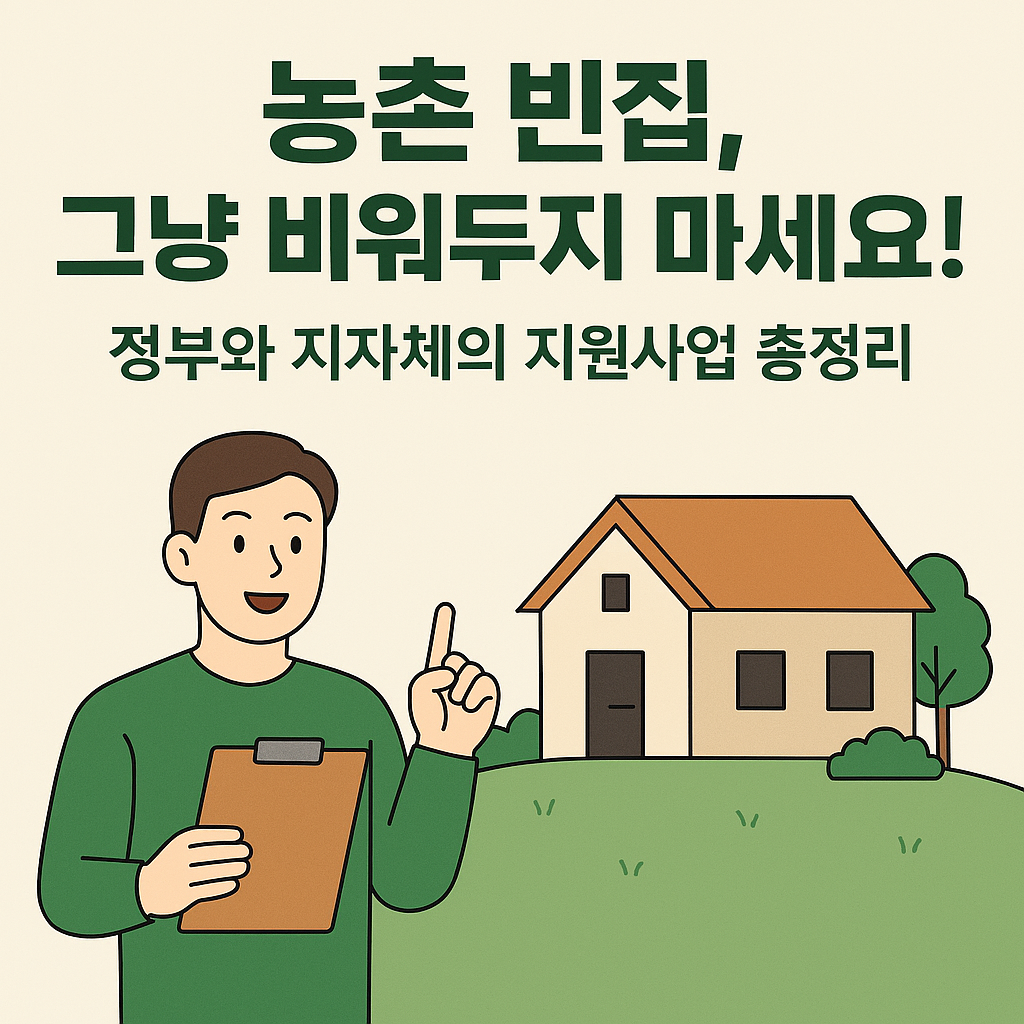 농촌 빈집 관련 정부 및 지자체 정책 총정리: 농촌 빈집 활용하여 농촌 정착하기와 농촌 빈집 수리와 활용하기 농촌 빈집 은행 구축