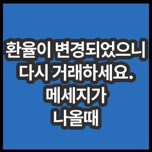 외환송금에러메세지 조치방법