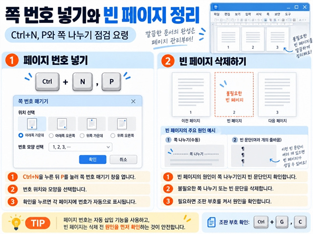 한글 페이지 단축키｜쪽 나누기&middot;새 페이지&middot;페이지 이동 쉽게 하는 법