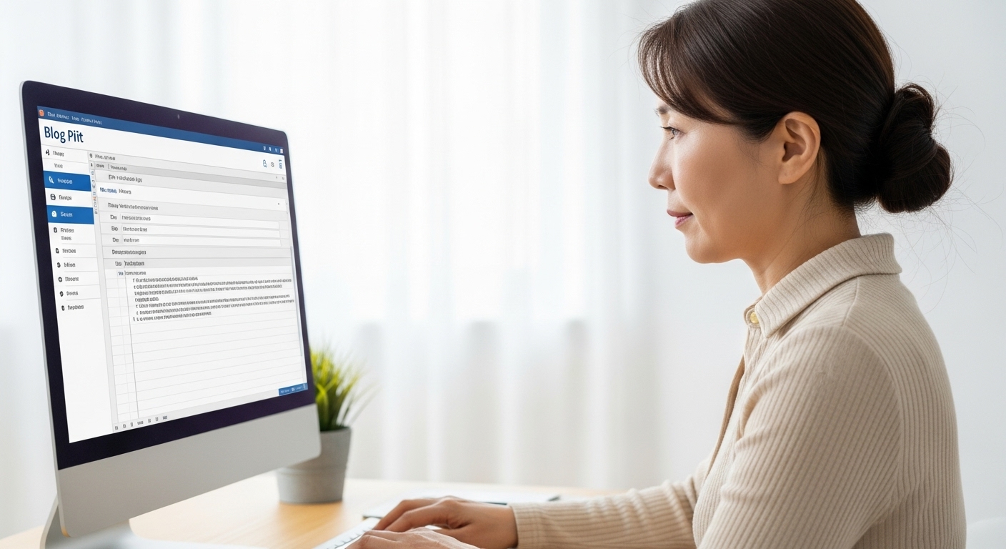 블로그에 첫 글을 작성하는 장면