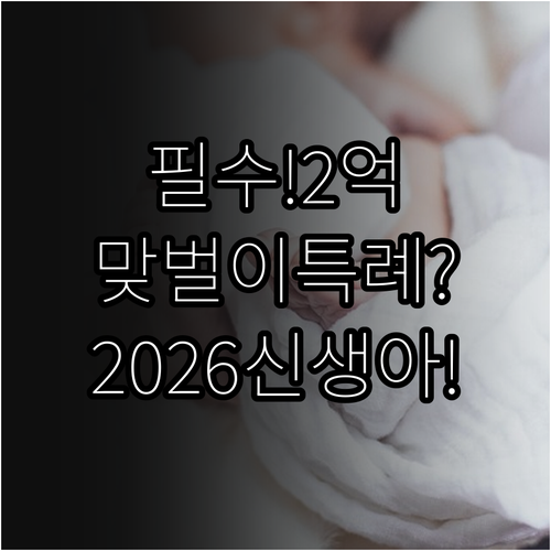 2026 신생아 특례대출 맞벌이 합산..