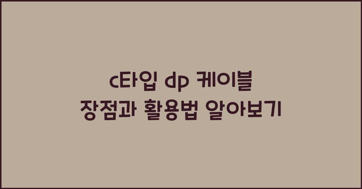 c타입 dp 케이블