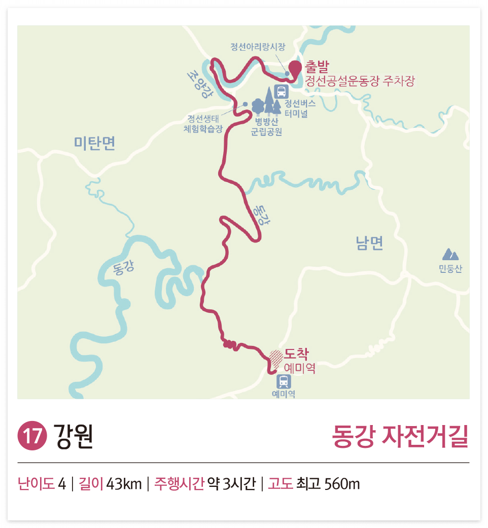 동강 자전거길 경로