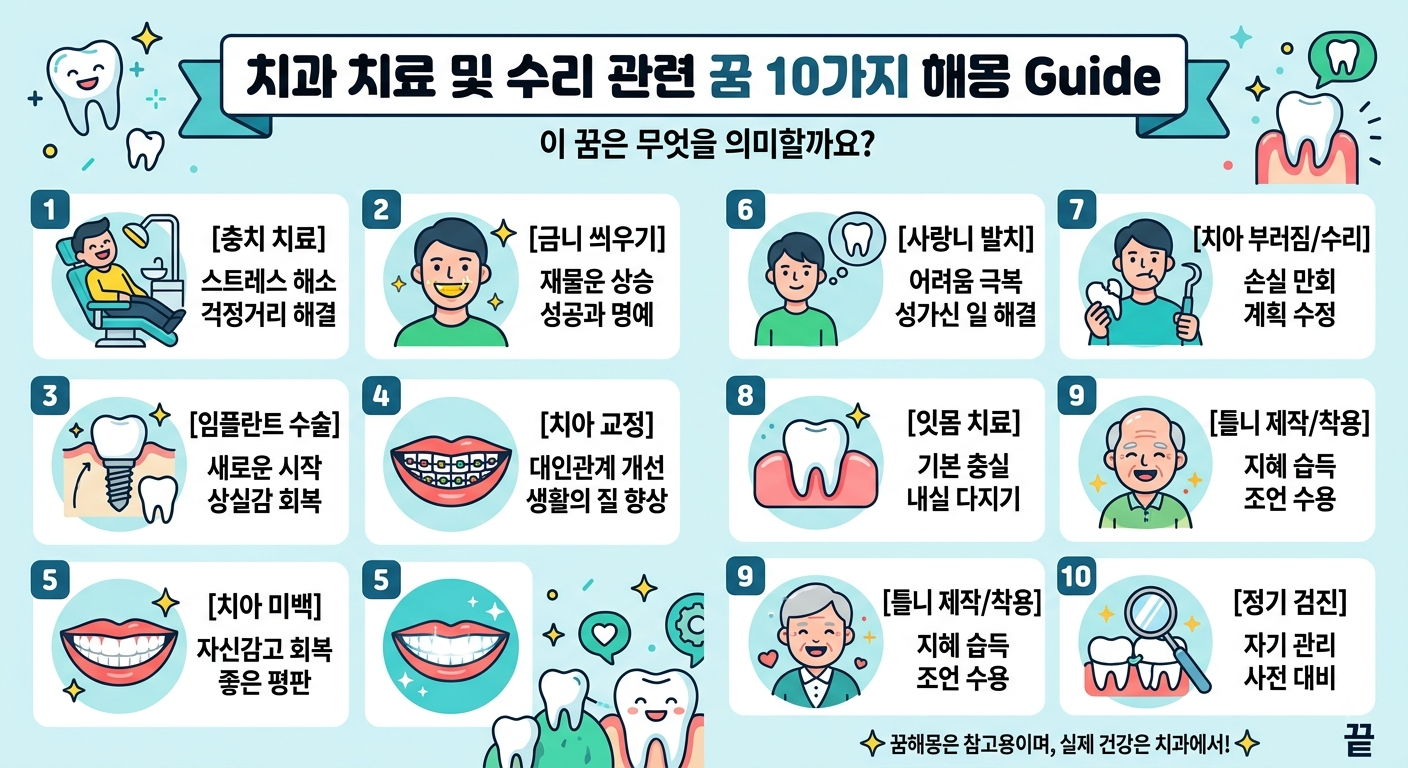 치과 치료 및 수리 관련 꿈 10가지 : 문제 해결·재정비·귀인·재물운
