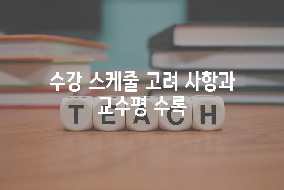 수강 스케줄 고려 사항과 교수평 수록