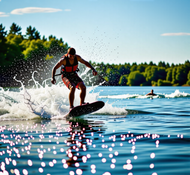 해양스포츠를 즐기는 이미지