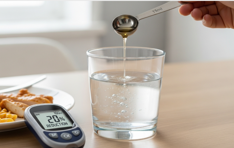 식초 섭취로 혈당 스파이크를 줄이는 모습