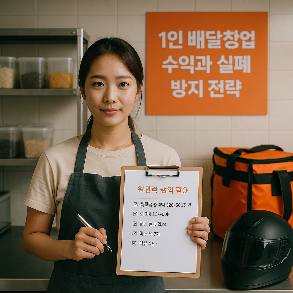 1인 배달창업 수익과 실패 방지 전략