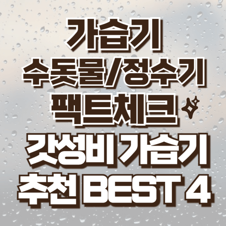 가습기 수돗물 정수기물 뭘 써야하는지, 추천 제품은 어떤것이 있는지 알려드립니다.