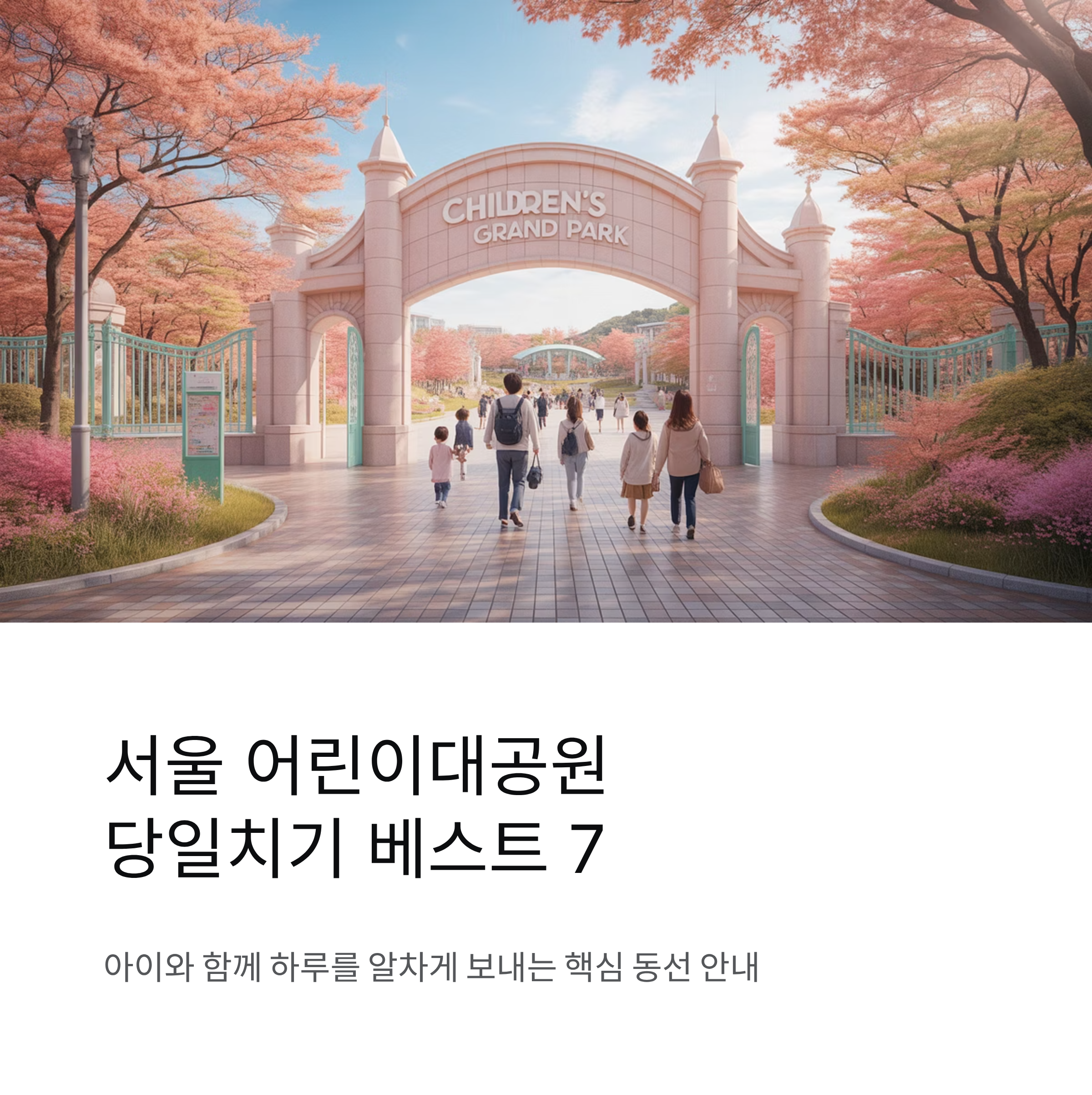 서울 어린이대공원 당일치기 가족 코스 베스트 7