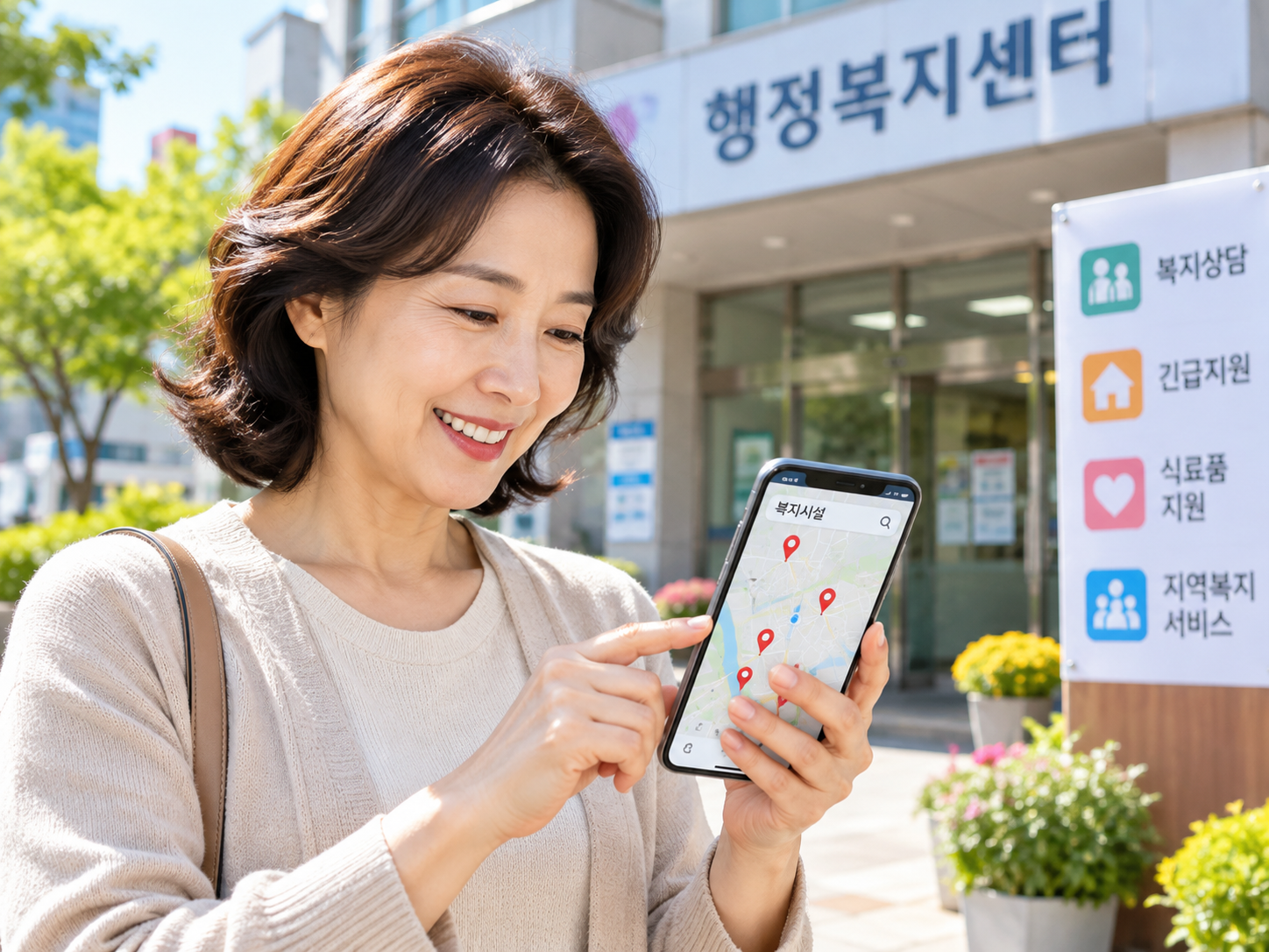스마트폰으로 우리 동네 복지시설 위치를 찾기