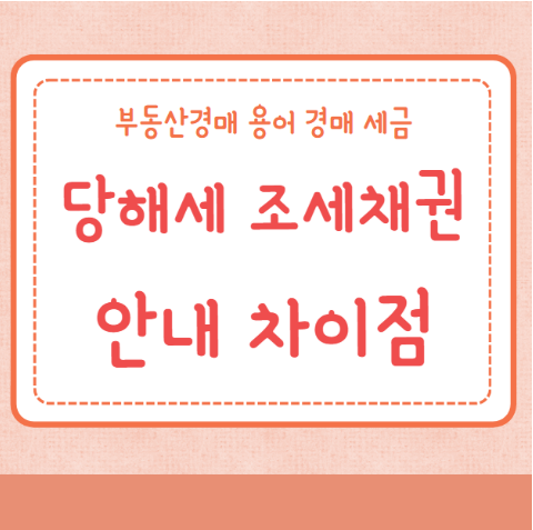당해세 조세채권 안내
