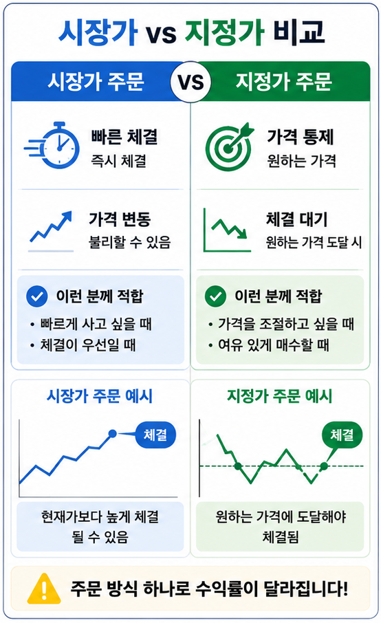 시장가,지정가 비교와 ETF 주문 방식 차이