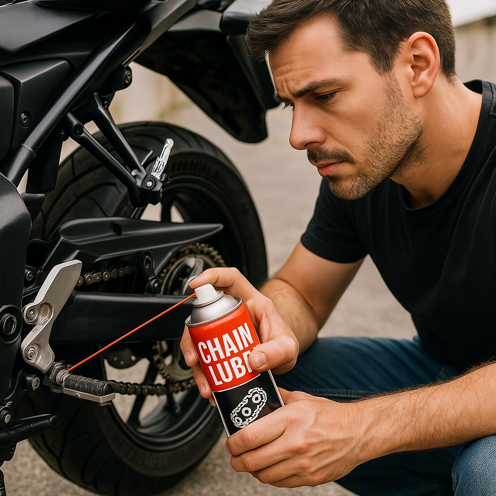 바이크(오토바이) 체인 루브 사용 주기 및 방법 관련 사진