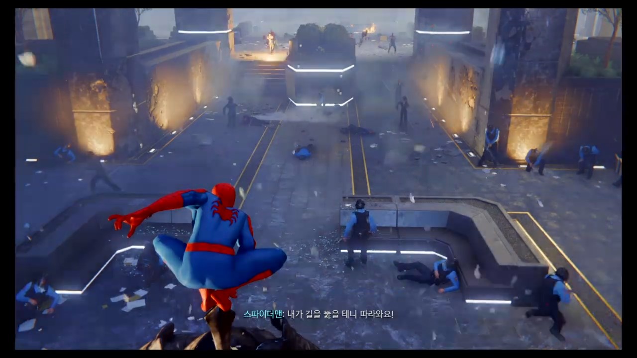 스파이더맨 화면비교2 - 플스4 자체 녹화