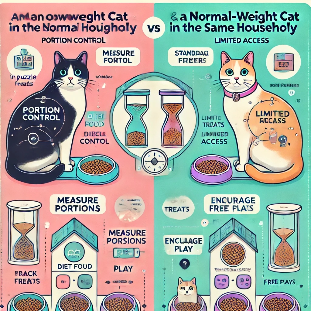 비만묘와 정상묘의 식단 구분표