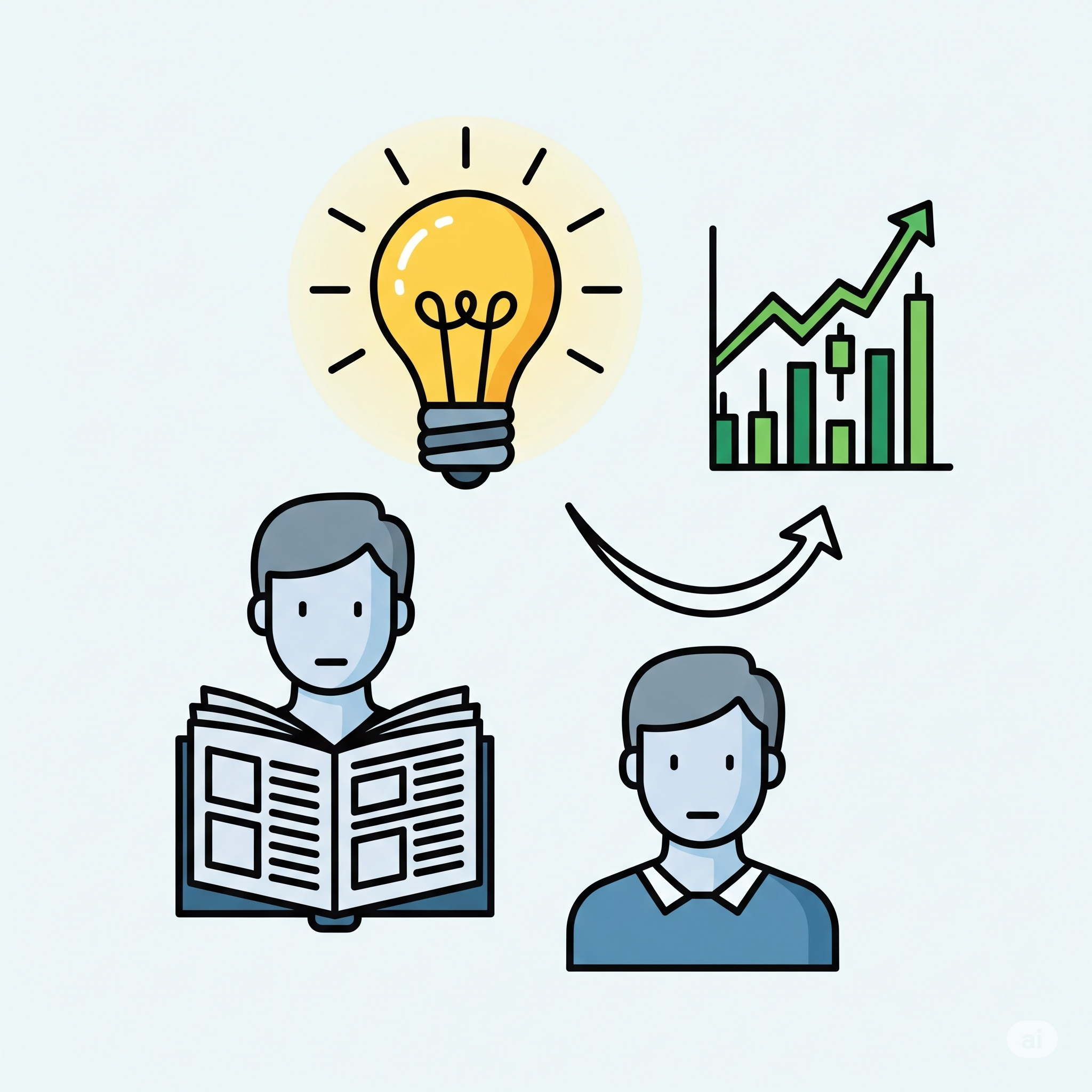 경제 기사를 읽으며 사실, 해석, 적용 3단계로 분석 노트를 작성하는 모습