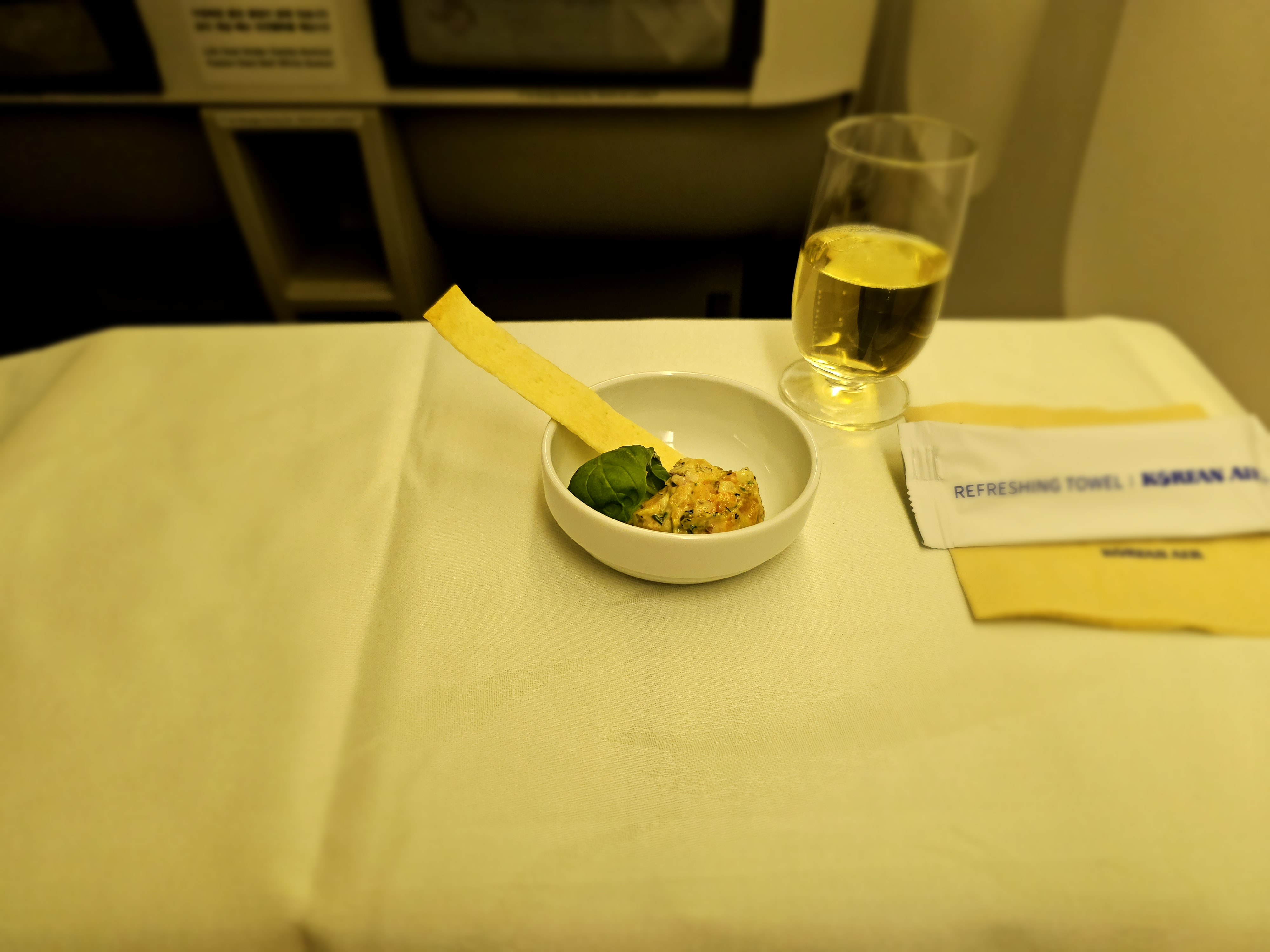 Business seat in-flight meals