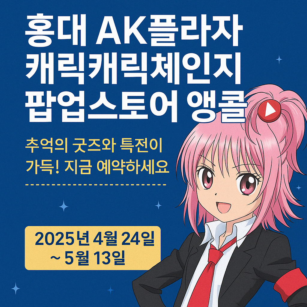 홍대 AK플라자 캐릭캐릭체인지 팝업스토어 앵콜 - 예약 및 일정 안내