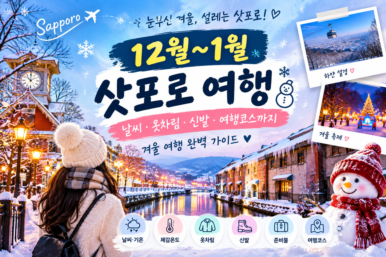 12월~1월 삿포로 여행 총정리|날씨·눈·옷차림·신발·여행코스까지