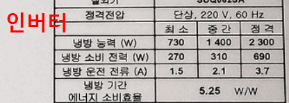 에어컨 전기세 계산 및 절약방법 인버터