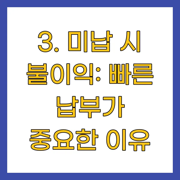 미납 시 불이익: 빠른 납부가 중요한 이유