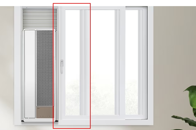 창문형 에어컨 환기 공간