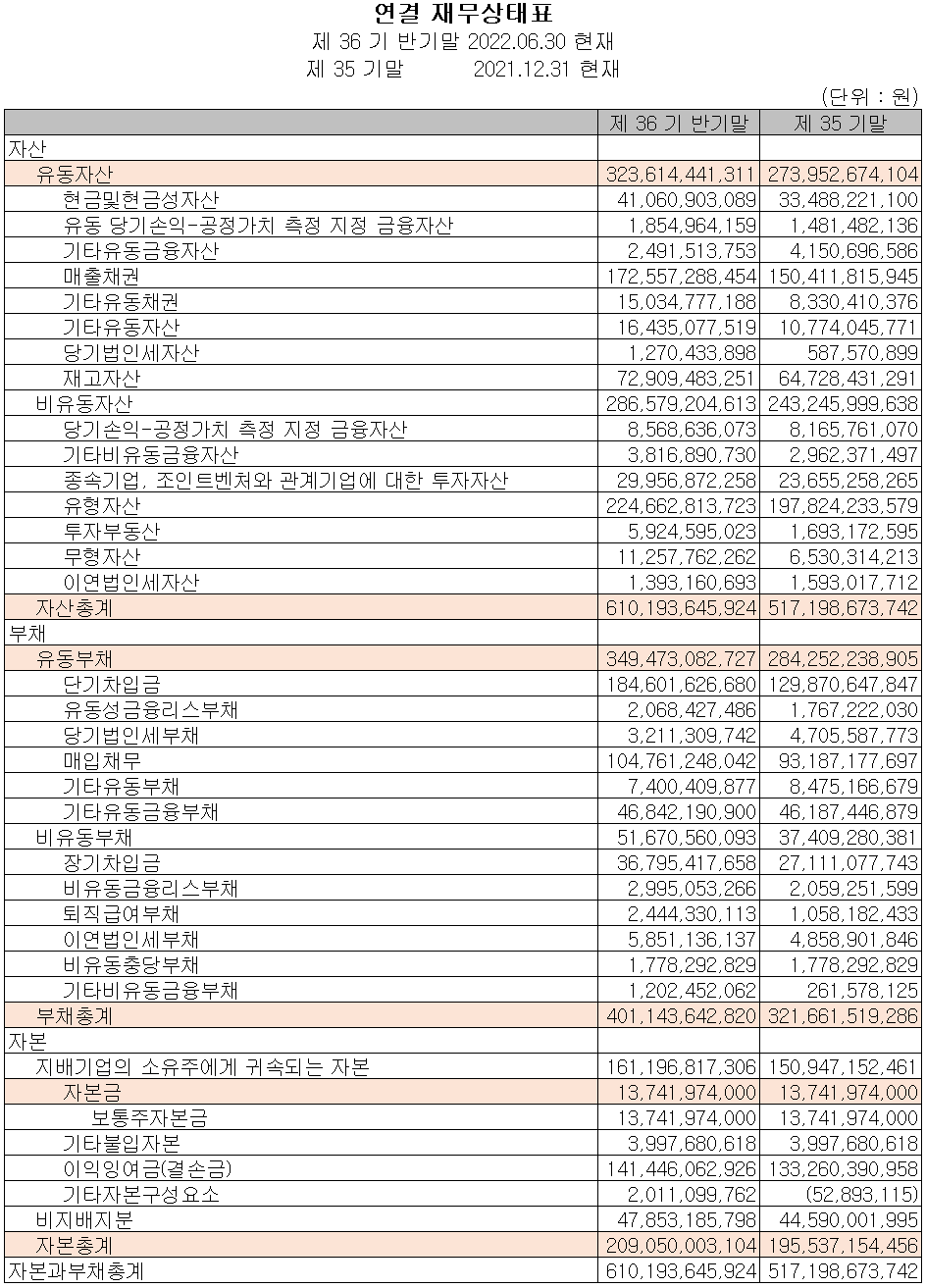 신성델타테크 - 재무상태표